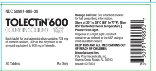 Tolmetin Tablets, Capsules manufacturers & suppliers